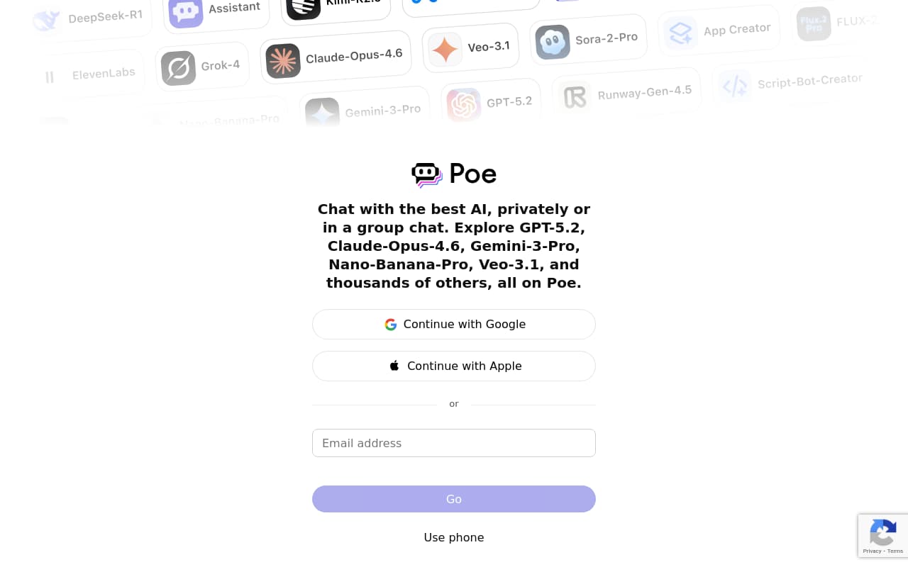Poe.com — captura de pantalla