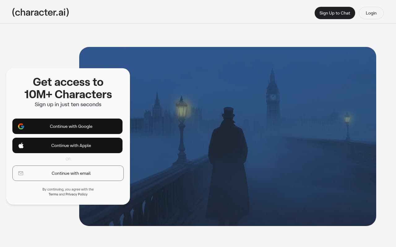Character.ai — captura de pantalla