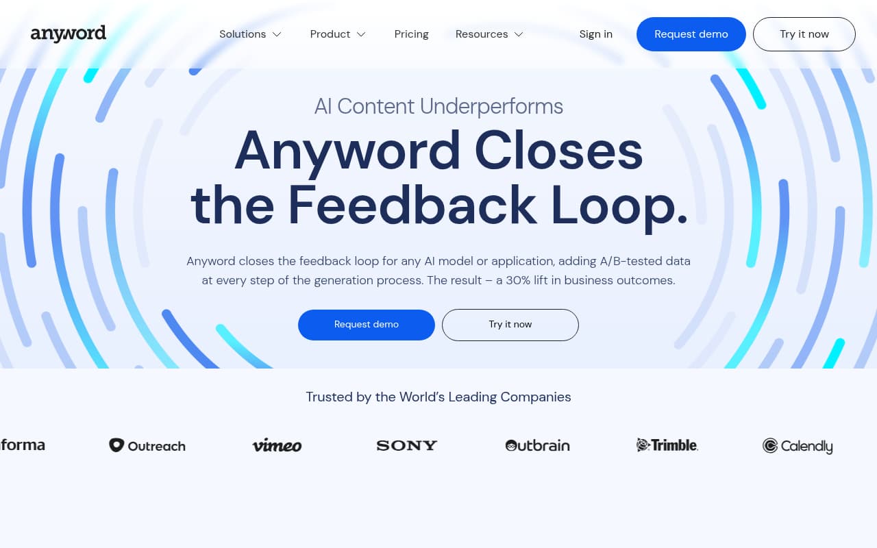 Anyword — captura de pantalla