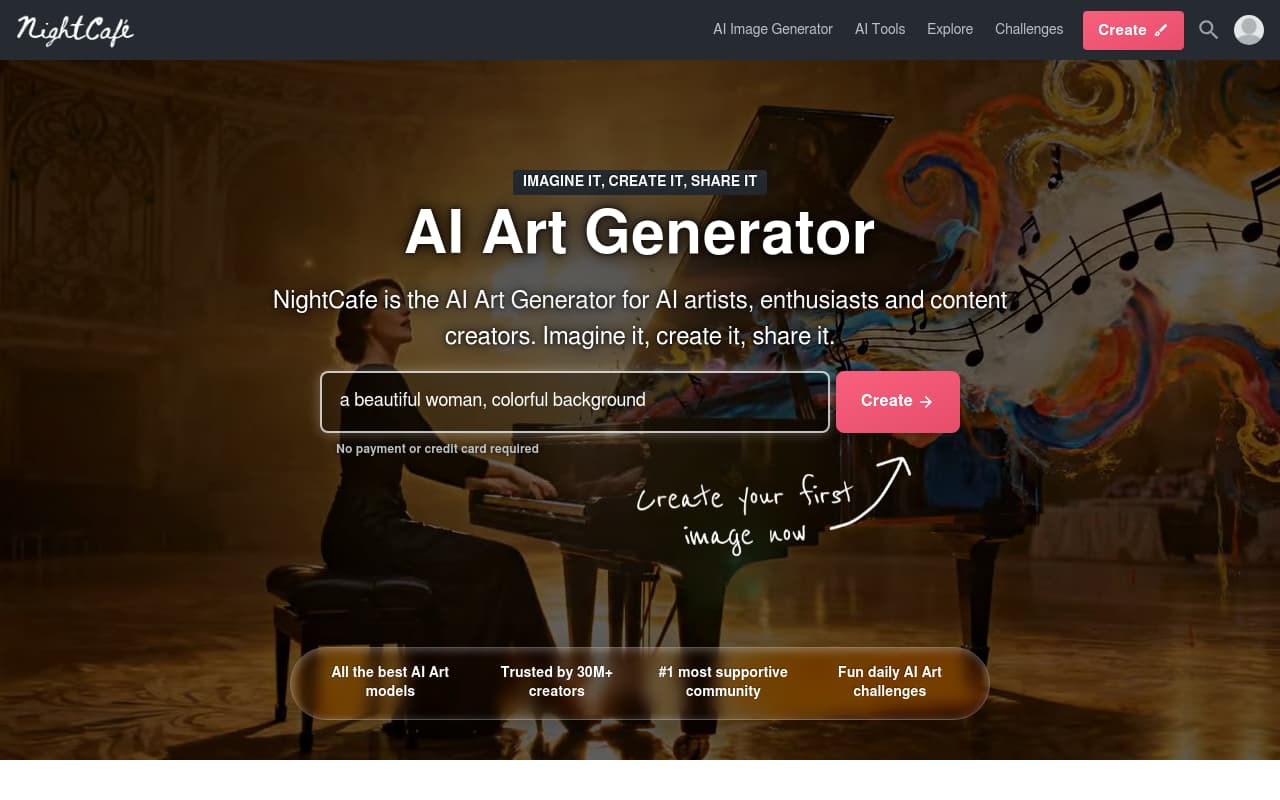 NightCafe Studio — captura de pantalla
