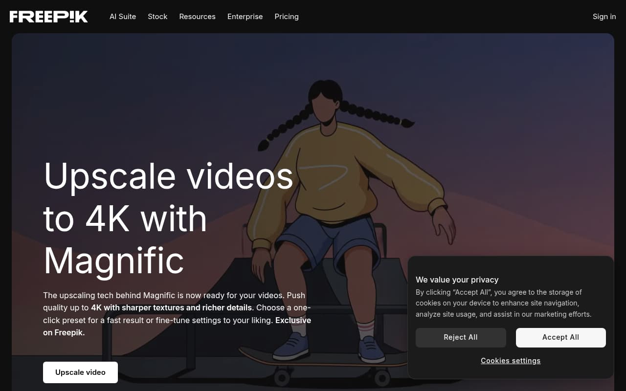 Freepik AI — captura de pantalla