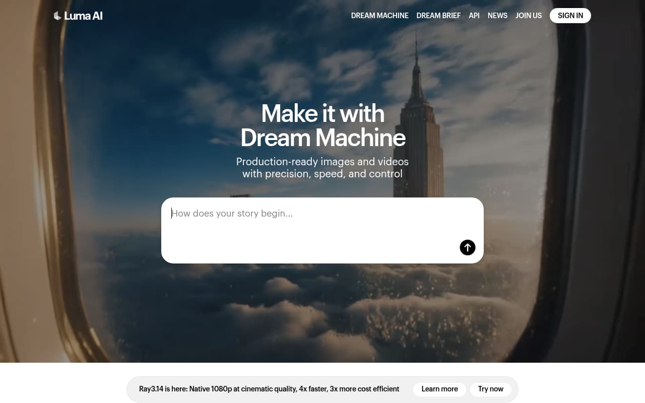 Luma Labs AI — captura de pantalla
