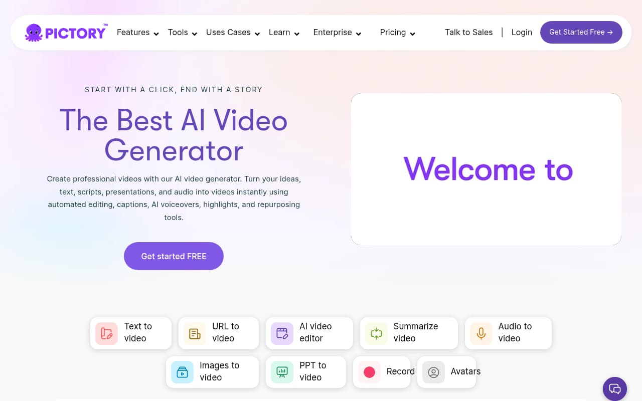 Pictory.ai — captura de pantalla