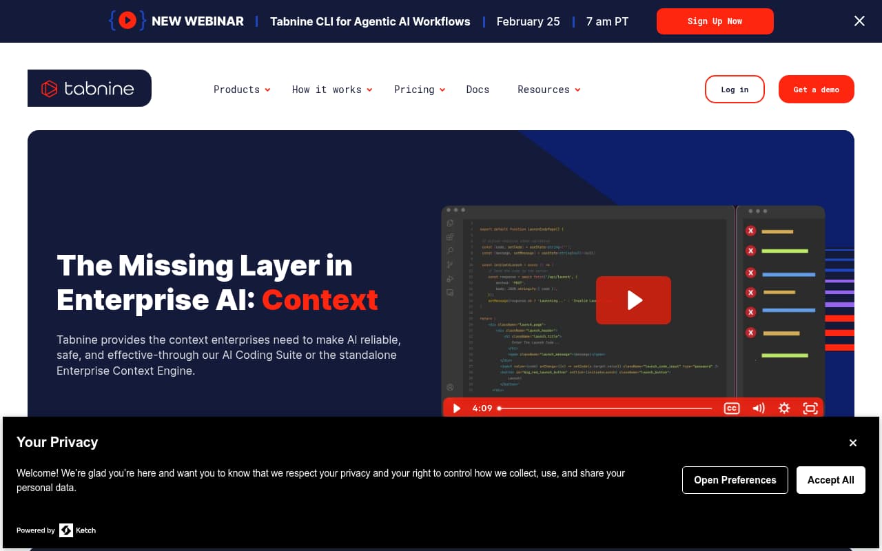 Tabnine — captura de pantalla