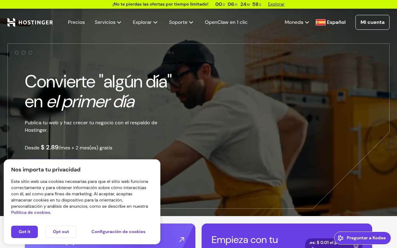 Hostinger Horizons — captura de pantalla